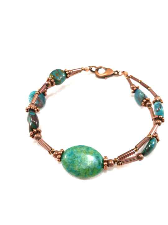 Bracelet turquoise baroque en Chrysocolle-brt12