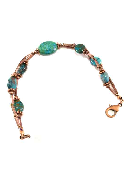 Bracelet turquoise baroque en Chrysocolle-brt12